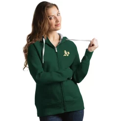 Women's Antigua Oakland Athletics Victory Full-Zip Hoodie
