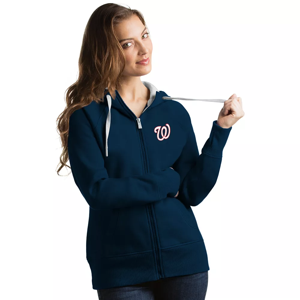 Women's Antigua Washington Nationals Victory Full-Zip Hoodie - Image 2