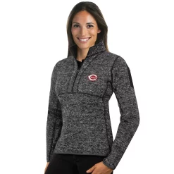 Women's Antigua Cincinnati Reds Fortune Midweight Pullover Sweater