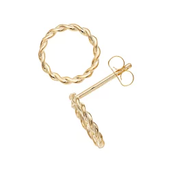 Au Naturale 14k Gold Twisted Circle Earrings