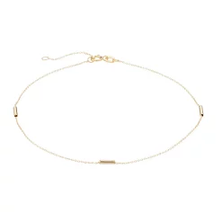 Au Naturale 14k Gold Adjustable Tube Station Anklet