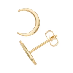 Au Naturale 14k Gold Crescent Moon Stud Earrings