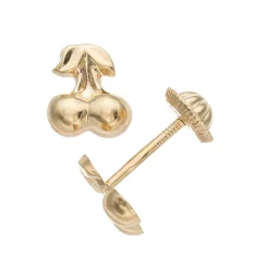 Au Naturale 14k Gold Cherry Stud Earrings