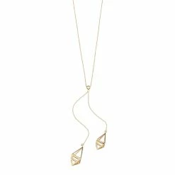 Au Naturale 14k Gold Adjustable 3D Cage Drop Necklace