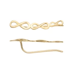 Au Naturale 10k Gold Triple Infinity Climber Earrings