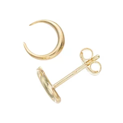 Au Naturale 14k Gold Crescent Moon Stud Earrings