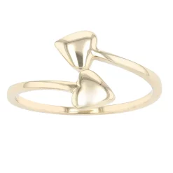Au Naturale 14k Gold Double Heart Bypass Ring