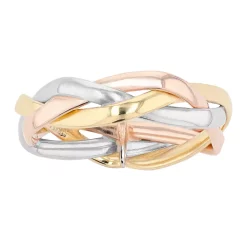 Au Naturale 14k Tricolor Gold 3-Strand 5mm Braided Ring