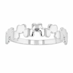 Au Naturale 14k White Gold Hearts Ring