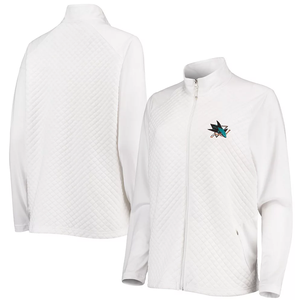 Women's Antigua White San Jose Sharks Gossamer Full-Zip Jacket - Image 2