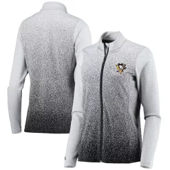 Women's Antigua White/Black Pittsburgh Penguins Guide Desert Dry Full-Zip Jacket