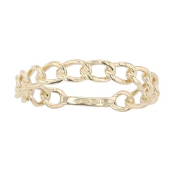 Au Naturale 10k Gold Curb Link Stackable Ring
