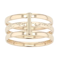 Au Naturale 14k Gold Three Band Ring