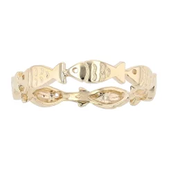 Au Naturale 14k Gold Happy Fish Stackable Ring