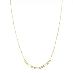 Au Naturale 10k Gold Paper Clip Chain Bar Necklace