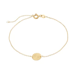 Au Naturale 14k Gold Disc Charm Bracelet