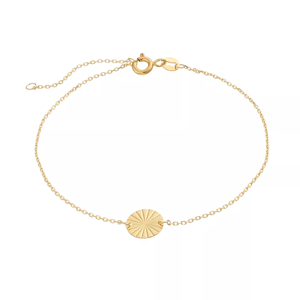 Au Naturale 14k Gold Disc Charm Bracelet