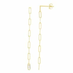 Au Naturale 14k Gold Paper Clip Drop Earrings