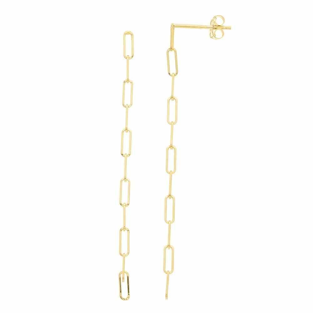 Au Naturale 14k Gold Paper Clip Drop Earrings