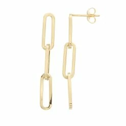 Au Naturale 14k Gold Paper Clip Chain Earrings
