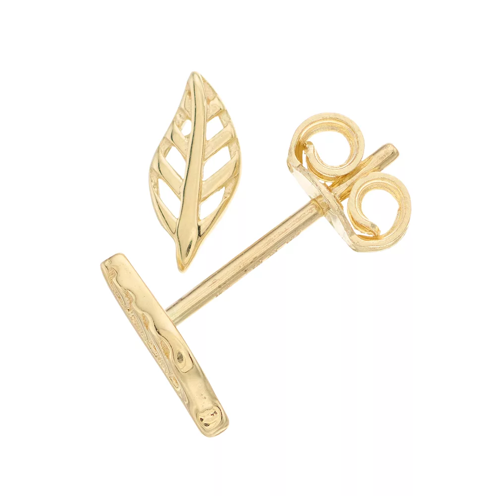Au Naturale 14k Gold Leaf Stud Earrings