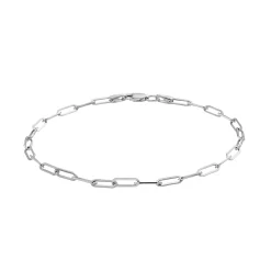 Au Naturale 14k White Gold Paper Clip Chain Bracelet