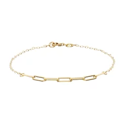 Au Naturale 14k Gold 3.2mm Paper Clip Chain Bracelet