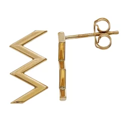 Au Naturale 10k Gold Zig Zag Earrings