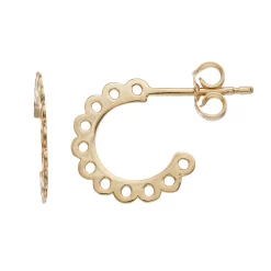 Au Naturale 14k Gold Flower Mini Hoop Earrings