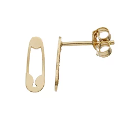 Au Naturale 14k Gold Safety Pin Stud Earrings