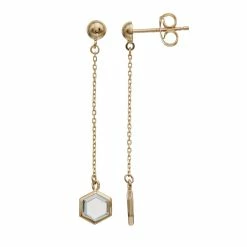 Au Naturale 14k Gold Blue Topaz Drop Earrings