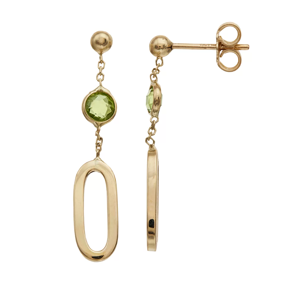 Au Naturale 14k Gold Peridot Drop Earrings