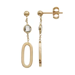 Au Naturale 14k Gold Blue Topaz Drop Earrings