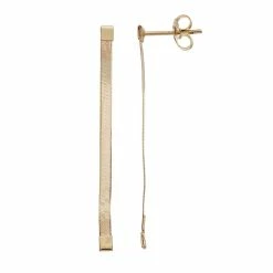 Au Naturale 14k Gold Herringbone Drop Earrings