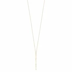 Au Naturale 14k Gold Paper Clip Drop Necklace