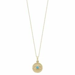 Au Naturale 14k Gold Evil Eye Turquoise Necklace